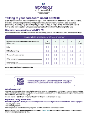 Image of the GOMEKLI™ (mirdametinib) Patient Brochure PDF
